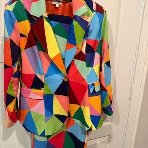 Sassy Jones Vibrant Geometric Pantsuit